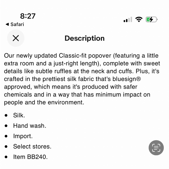 J.CREW CLASSIC FIT RUFFLE NECK SILK POPOVER - Picture 9 of 9